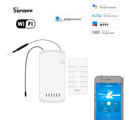 Sonoff IFan03 WiFi inteligentný stropný ventilátor
