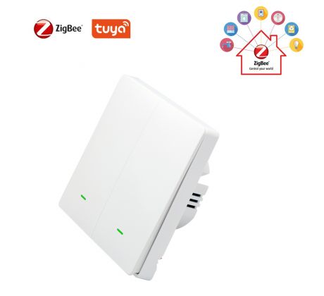 Tuya ZigBee Tlačítkový Vypínač Dvojtlačítkový 2CH