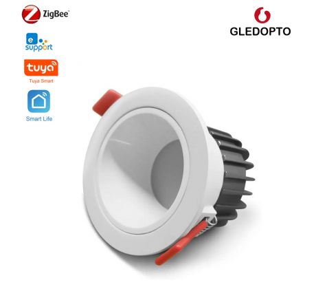 Gledopto GL-D-006P Zigbee Pro (Zigbee 3.0 + RF prijímač) inteligentné vstavané LED stropné svietidlo (550 lumenov. IP54), s bielym rámom